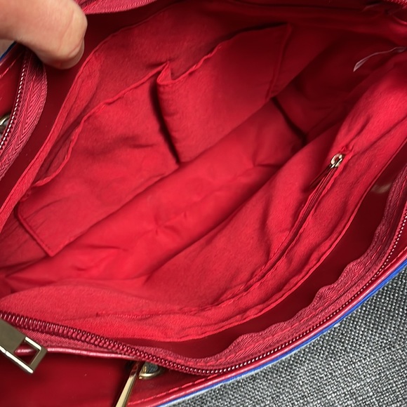 Nautical Navy and White Striped Purse with Bamboo Handles - Picture 14 of 17